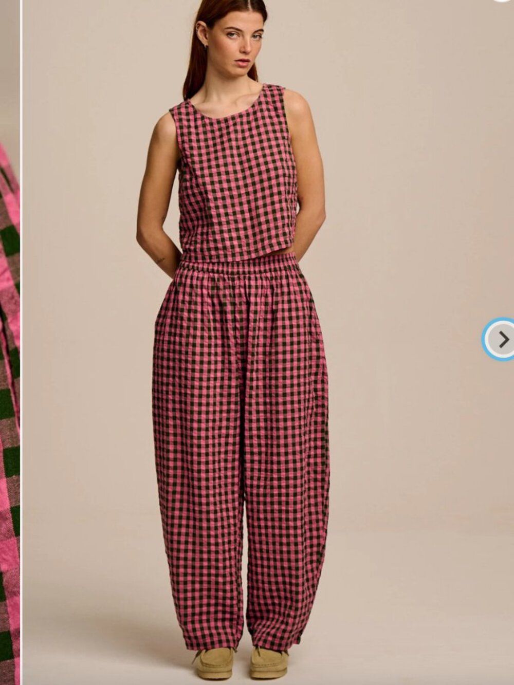 NWOT Lucy & Yak Seersucker gingham SET XL